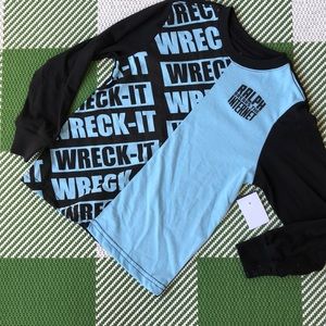 Ralph Breaks the Internet graphic long sleeve t-shirt size xs boys blue & black